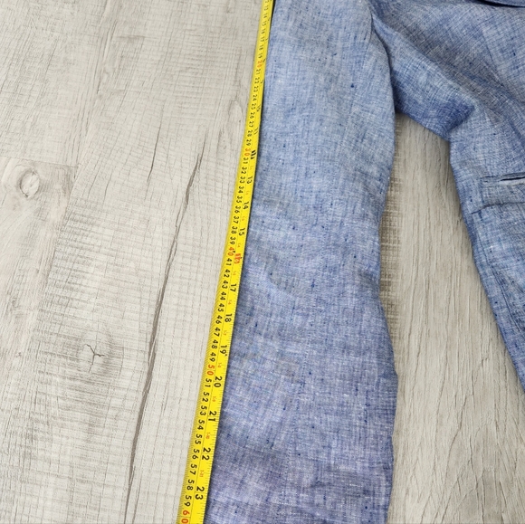 Talbots  Chambray Blue Linen 2 Button Lined Blazer Size 8 - Picture 8 of 10